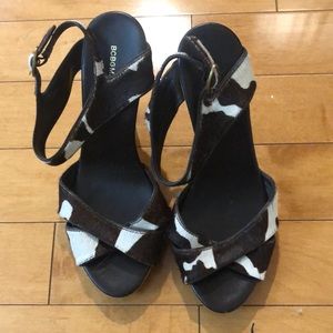 Cow leather print sandals